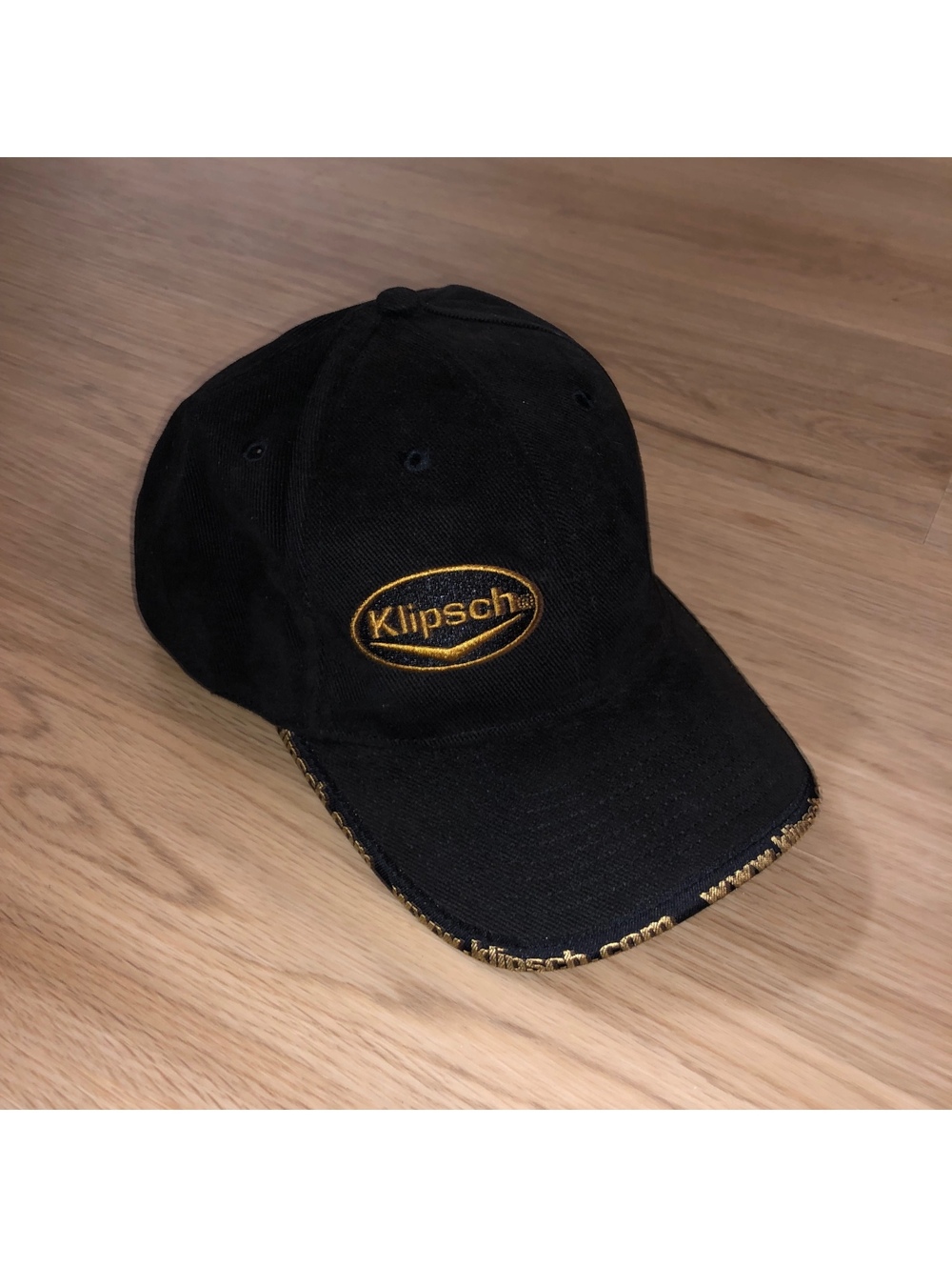 KLIPSCH AUDIO SPEAKERS OFFICIAL COMPANY ADJUSTABLE STRAPBACK HAT GOLD BLACK